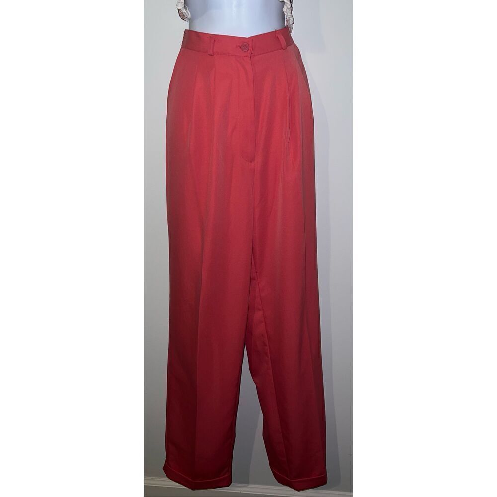 VTG Women’s Cuffed High Waist Trouser Pink/Melon 10T - Picture 1 of 10